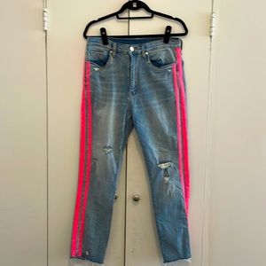 Blank NYC denim with pink stripes